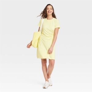 Universal Thread Short Sleeve Ruched Knit Mini T-shirt Dress